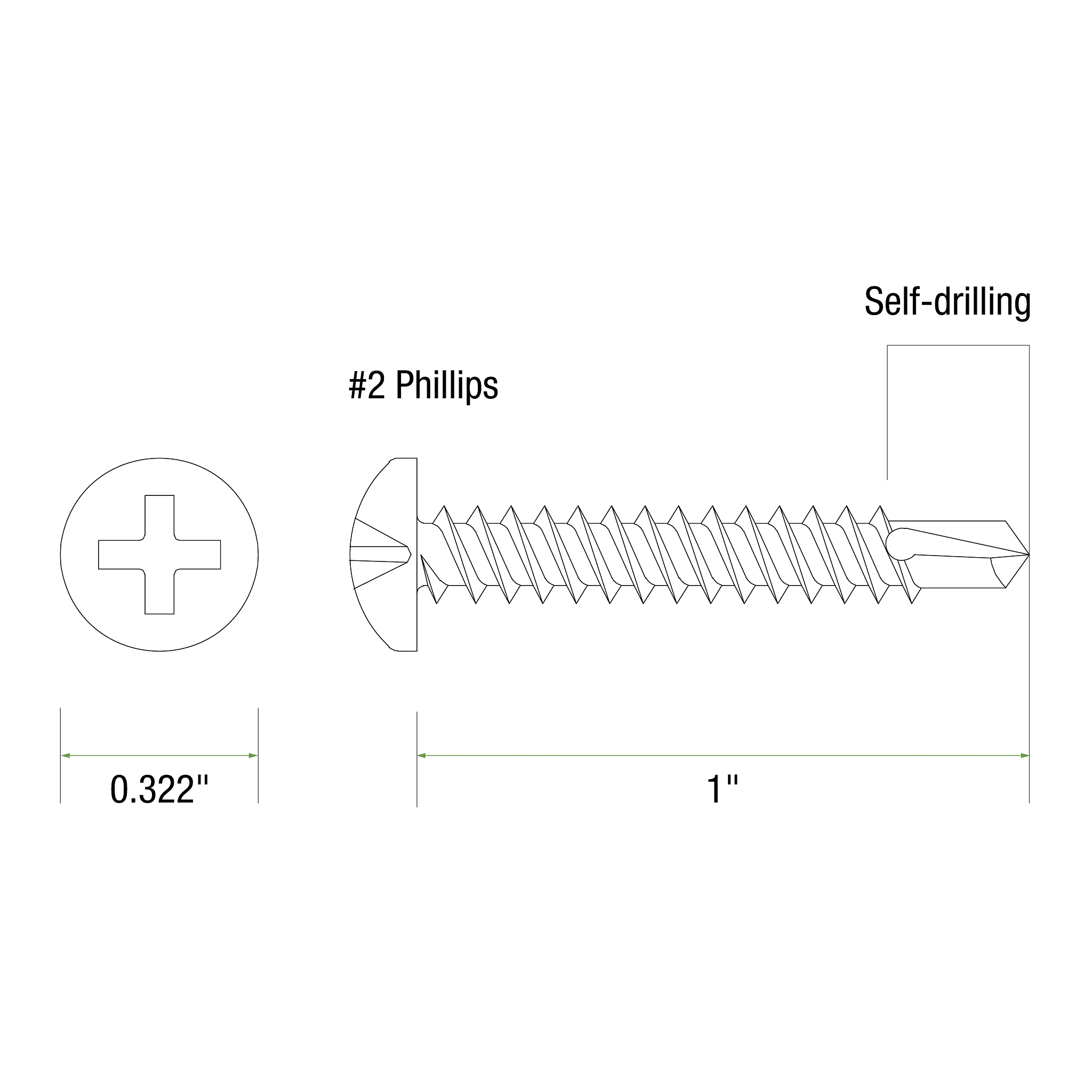 Hillman 8x3" Square Drive Trim Screws – Sharp Point, Black Phosphate Steel, 1 Lb Box